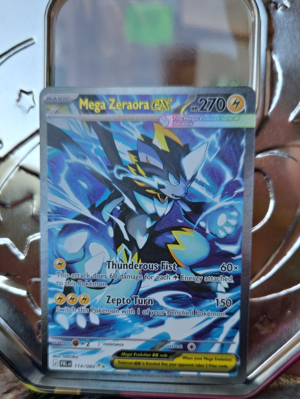 Pokemon Mega Zeraora EX Blue Black Holo Card